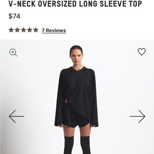 SKIMS Black Long Sleeve V-Neck Top